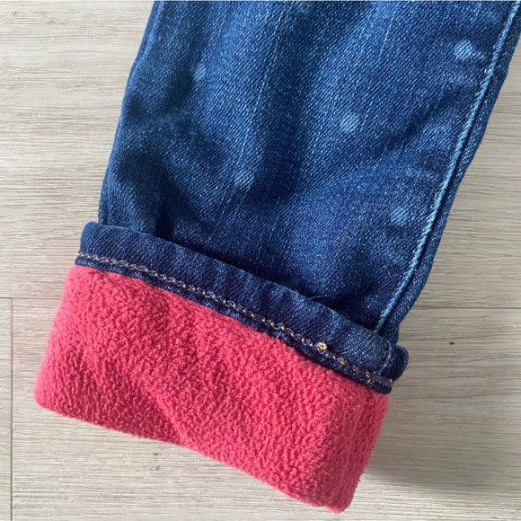 pink fleece lined polka dot jeans - Picture 2 of 5